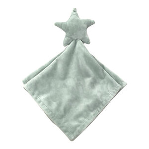 Cloud Island Unisex Green Star Plush Lovey Security Blanket Toy Satin Back 14 in